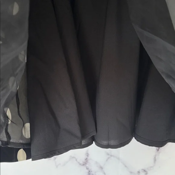 CECE Havana Fiesta Rich Black Polka Dot Skater Skirt Size 14 NWT - Picture 6 of 12